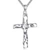 925 Sterling Silver Cross Necklace for Men & Women Crucifix Jesus/Cross Pendant with 22″+2″ Stainless Steel Chain Jewelry Gift for Christmas, Father’s Day, Mother’s Day, Birthday-Gift Box Included(A02 Cross)