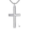 925 Sterling Silver Cross Necklace for Men & Women Crucifix Jesus/Cross Pendant with 22″+2″ Stainless Steel Chain Jewelry Gift for Christmas, Father’s Day, Mother’s Day, Birthday-Gift Box Included(C02 Cross Urn)