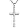 925 Sterling Silver Cross Necklace for Men & Women Crucifix Jesus/Cross Pendant with 22″+2″ Stainless Steel Chain Jewelry Gift for Christmas, Father’s Day, Mother’s Day, Birthday-Gift Box Included(A01 Cross)