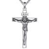 925 Sterling Silver Cross Necklace for Men & Women Crucifix Jesus/Cross Pendant with 22″+2″ Stainless Steel Chain Jewelry Gift for Christmas, Father’s Day, Mother’s Day, Birthday-Gift Box Included(B05 Crucifix)