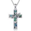 YFN Cross Necklace for Women 925 Sterling Silver Dragonfly Butterfly Hummingbird Tree of Life Abalone Shell Cross Pendant Necklace Jewelry(Dragonfly)