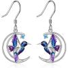 YFN Hummingbird Earrings Bird Dangle Earrings Sterling Silver Jewelry Hummingbird Gifts for Women