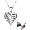 YFN Locket Necklace 925 Sterling Silver Heart Locket Necklace that Holds Pictures for Women Jewelry Gifts(heart guardian angel 22 inch)