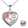 YFN Locket Necklace 925 Sterling Silver Heart Locket Necklace that Holds Pictures for Women Jewelry Gifts(heart hummingbird flower)