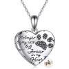 YFN Locket Necklace 925 Sterling Silver Heart Locket Necklace that Holds Pictures for Women Jewelry Gifts(heart pet locket)