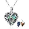 YFN Locket Necklace 925 Sterling Silver Heart Locket Necklace that Holds Pictures for Women Jewelry Gifts(heart sunflower locket)
