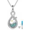 YFN Pet Cremation Necklace 925 Sterling Silver Cross Infinite love Urn Necklace Pendant Pet Jewelry Gift for Dog Cat Lovers(style-1)