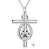YFN Pet Cremation Necklace 925 Sterling Silver Cross Infinite love Urn Necklace Pendant Pet Jewelry Gift for Dog Cat Lovers(style-7)