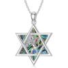 YFN Star of David Necklace Sterling Sliver Abalone Shell Tree of Life Necklace Jewish Jewelry Gifts for Women Men(lion of judah)