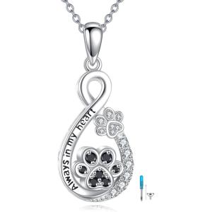 YFN Pet Cremation Necklace 925 Sterling Silver Cross Infinite love Urn Necklace Pendant Pet Jewelry Gift for Dog Cat Lovers(style-15)