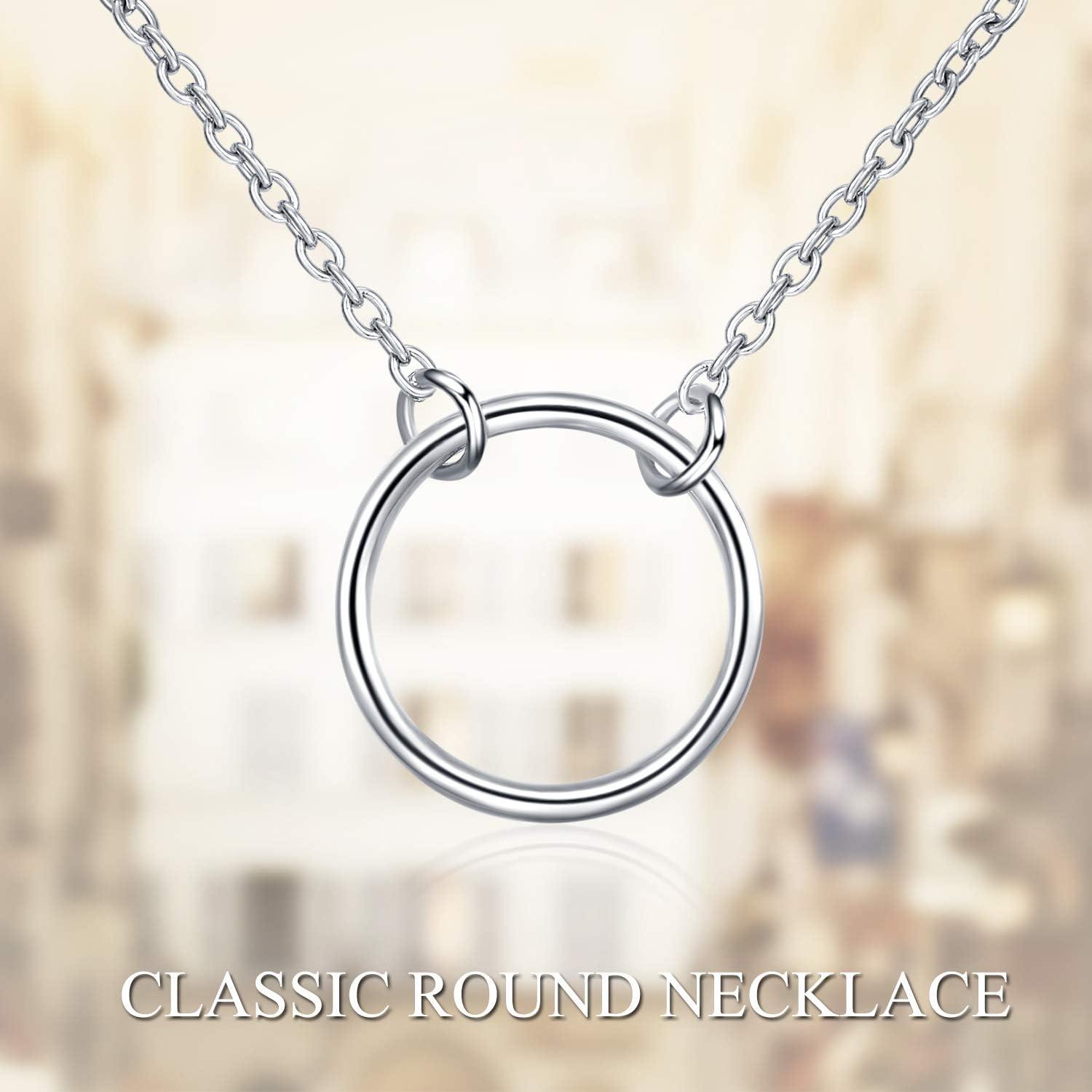image:imageYFN 925 Sterling Silver Karma Choker Necklace Open Circle Choker Necklace for Women Jewelry Gifts16inchchoker