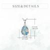 YFN Black Obsidian/Moonstone/Turquoise/Moss Agate Sunflower Filigree Teardrop Pendant Necklace Jewelry for Women – 925 Sterling Silver(Silver-Turquoise Necklace)