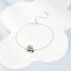 YFN Roller Skate Bracelet Sterling Silver Flower Roller Skating Charm Bracelet Roller Skate Jewelry for Women Roller Skater Lover Gifts for Team Coach Sport Lover