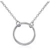 YFN 925 Sterling Silver Karma Choker Necklace Open Circle Choker Necklace for Women Jewelry Gifts(16inch-choker)