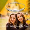 Sterling Silver Engraved Inspirational Adjustable Bracelet Graduation Gift for Her, Women Bracelets(Always My Sister Forever My Friend)