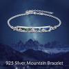 Sterling Silver Engraved Inspirational Adjustable Bracelet Graduation Gift for Her, Women Bracelets(Mountain Abalone)