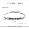 Sterling Silver Engraved Inspirational Adjustable Bracelet Graduation Gift for Her, Women Bracelets(Mountain Wave 2 Pcs)