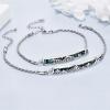 Sterling Silver Engraved Inspirational Adjustable Bracelet Graduation Gift for Her, Women Bracelets(Mountain Wave 2 Pcs)