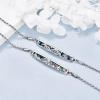 Sterling Silver Engraved Inspirational Adjustable Bracelet Graduation Gift for Her, Women Bracelets(Mountain Wave 2 Pcs)