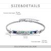 Sterling Silver Engraved Inspirational Adjustable Bracelet Graduation Gift for Her, Women Bracelets(Wave Abalone)