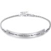 Sterling Silver Engraved Inspirational Adjustable Bracelet Graduation Gift for Her, Women Bracelets(Always My Sister Forever My Friend)