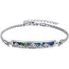 Sterling Silver Engraved Inspirational Adjustable Bracelet Graduation Gift for Her, Women Bracelets(Mountain Abalone)