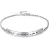 Sterling Silver Engraved Inspirational Adjustable Bracelet Graduation Gift for Her, Women Bracelets(She Believed She Could So She Did)