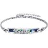 Sterling Silver Engraved Inspirational Adjustable Bracelet Graduation Gift for Her, Women Bracelets(Wave Abalone)