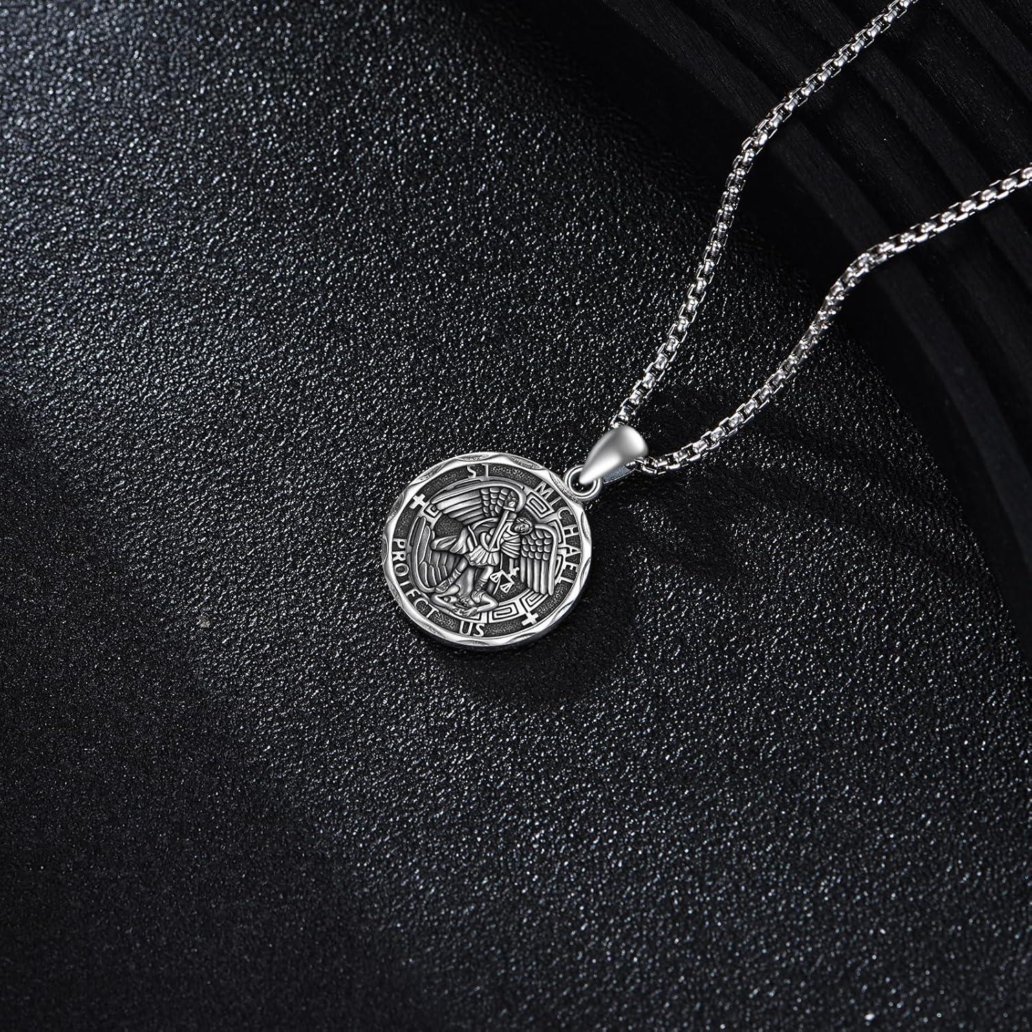 image:imageYFN Patron Saint Necklace Sterling Silver Amulet Medal Pendant Religious Protector Jewelry Gifts for Women Men01 EMS EMT