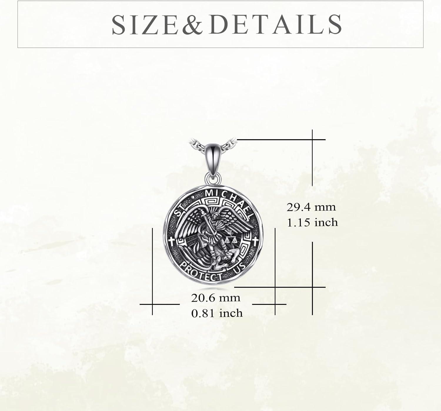 image:imageYFN Patron Saint Necklace Sterling Silver Amulet Medal Pendant Religious Protector Jewelry Gifts for Women Men01 St Michael Police