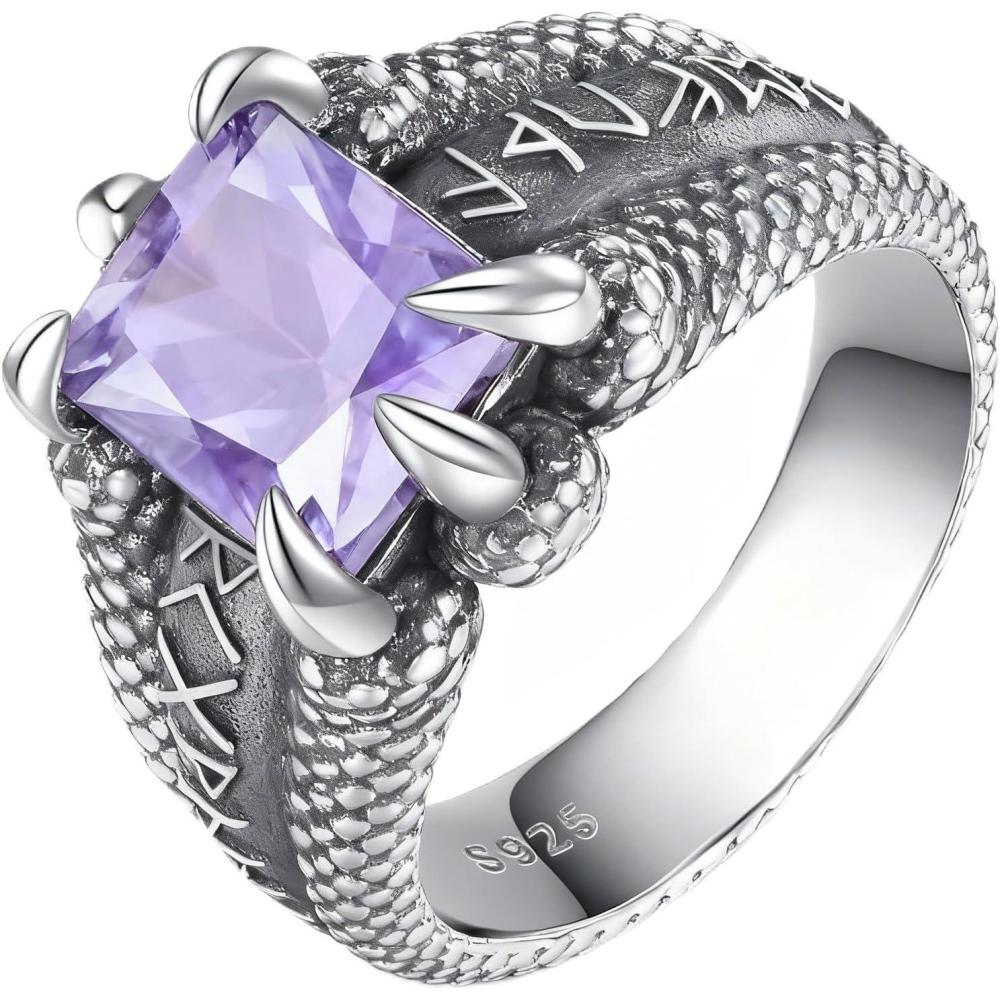 image:imageYFN Mens Dragon Claw Ring S925 Sterling Silver Masculine Birthstone Band for Fantasy Lovers Gothic Punk Jewelry Gift for HimJun