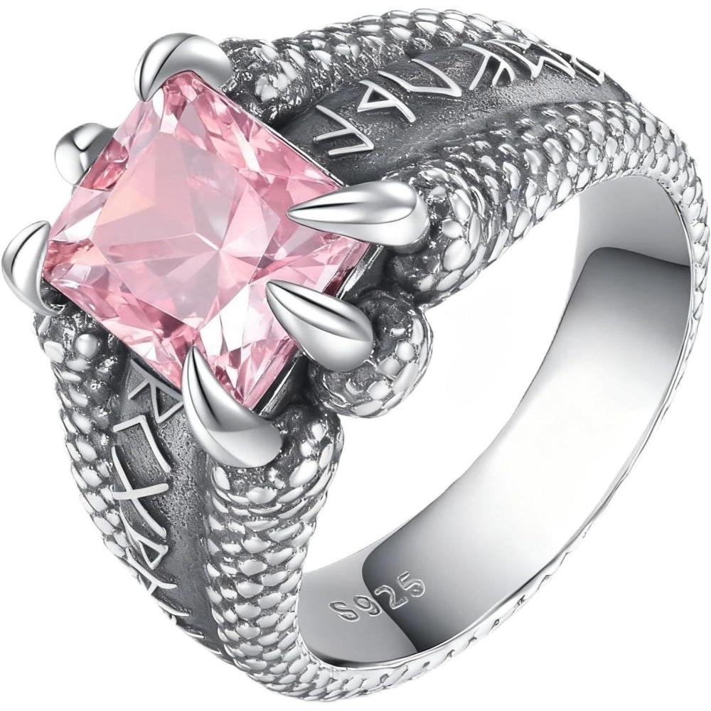 image:imageYFN Mens Dragon Claw Ring S925 Sterling Silver Masculine Birthstone Band for Fantasy Lovers Gothic Punk Jewelry Gift for HimOct
