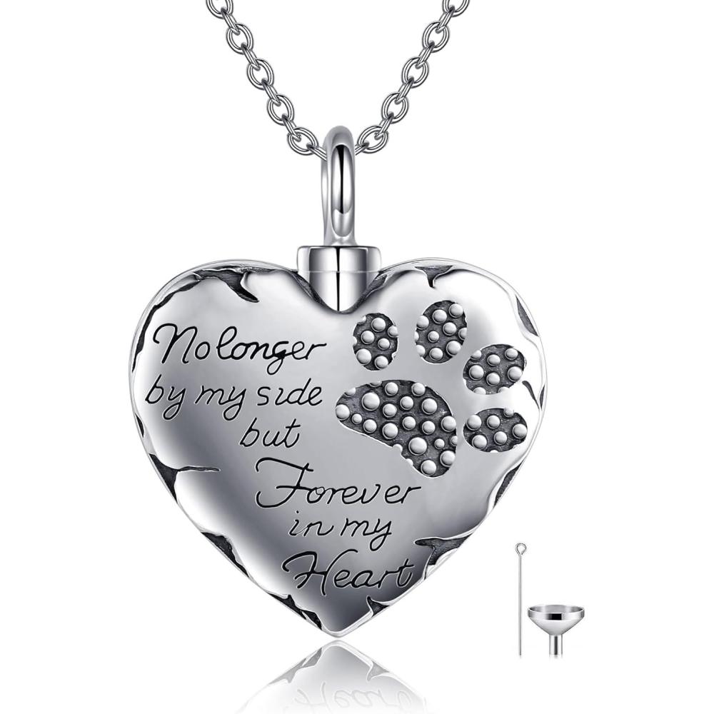 image:imageYFN Urn Necklaces for Ashes Sterling Silver Heart Urn Necklaces for Ashes Cremation Memory Jewelry for Women Menpaw urn necklace