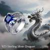 YFN Men’s Dragon Claw Ring S925 Sterling Silver Masculine Birthstone Band for Fantasy Lovers, Gothic Punk Jewelry Gift for Him(Dec)