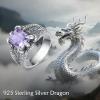 YFN Men’s Dragon Claw Ring S925 Sterling Silver Masculine Birthstone Band for Fantasy Lovers, Gothic Punk Jewelry Gift for Him(Jun)