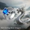YFN Men’s Dragon Claw Ring S925 Sterling Silver Masculine Birthstone Band for Fantasy Lovers, Gothic Punk Jewelry Gift for Him(Sep)