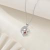 YFN Mother and Daughter Necklace 925 Sterling Silver Heart 12 Birthstone Cubic Zirconia Pendant Necklace Gifts for Mom Women(01-january  Garnet)