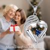YFN Mother and Daughter Necklace 925 Sterling Silver Heart 12 Birthstone Cubic Zirconia Pendant Necklace Gifts for Mom Women(09-september  Sapphire)