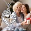 YFN Mother and Daughter Necklace 925 Sterling Silver Heart 12 Birthstone Cubic Zirconia Pendant Necklace Gifts for Mom Women(11-november  Citrine)