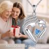 YFN Mother and Daughter Necklace 925 Sterling Silver Heart 12 Birthstone Cubic Zirconia Pendant Necklace Gifts for Mom Women(12-december  Tanzanite)