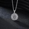 YFN Patron Saint Necklace Sterling Silver Amulet Medal Pendant Religious Protector Jewelry Gifts for Women Men(28. St Barbara)