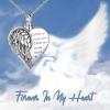 YFN Urn Necklaces for Ashes Sterling Silver Heart Urn Necklaces for Ashes Cremation Memory Jewelry for Women Men(Wings Urn Necklaces)