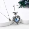 YFN Urn Necklaces for Ashes Sterling Silver Heart Urn Necklaces for Ashes Cremation Memory Jewelry for Women Men(heart crystal urn)