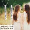 Sterling Silver Bar Necklace – Inspirational Jewelry for Women: Birthday Gifts for Sister, Friends(Not Sisters By Blood But Sisters By Heart-Silver)