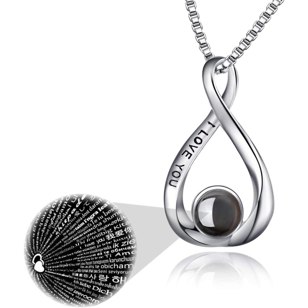 image:imageYFN 925 Sterling Silver I Love You Necklace 100 Languages Love Necklaces Jewelry for Mothers Day Gifts
