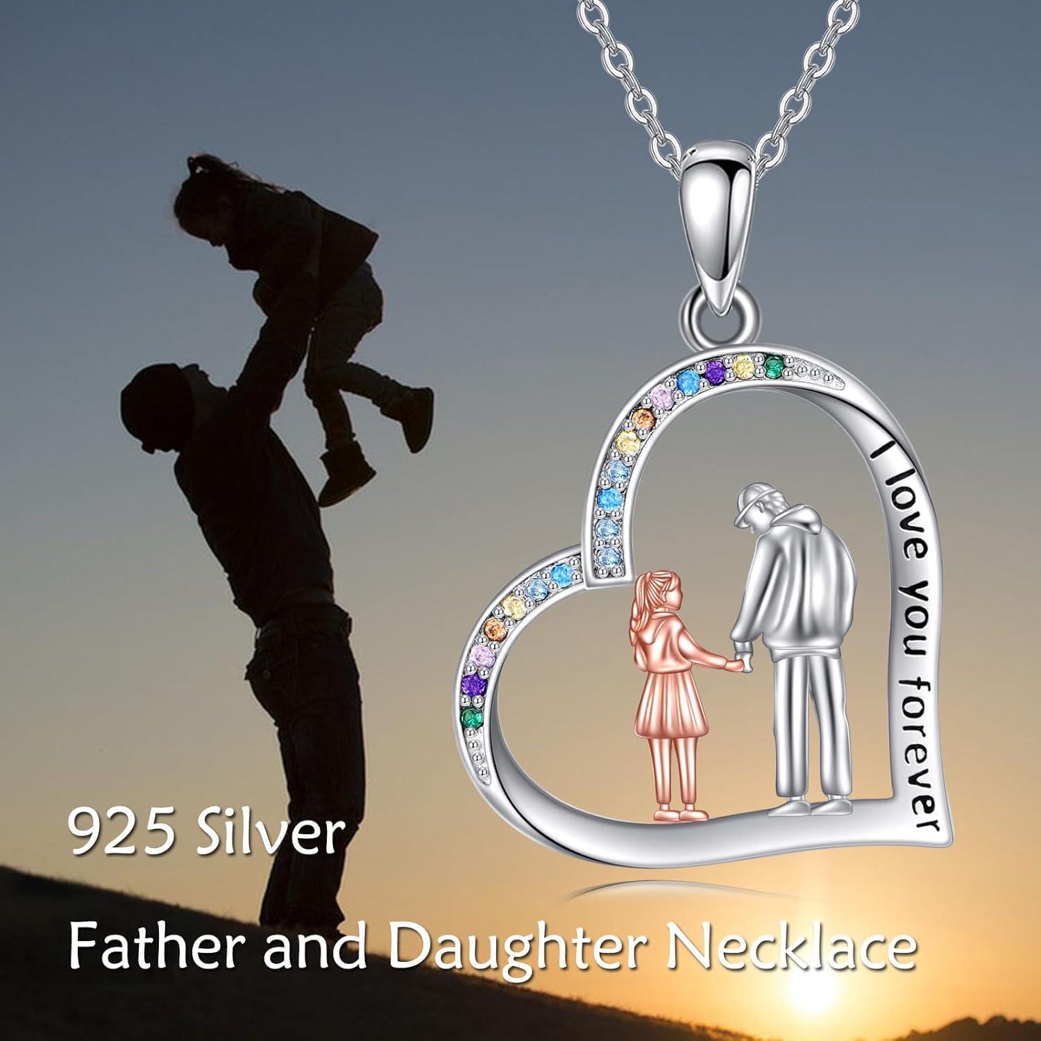 image:imageYFN Daughter Gifts from Dad 925 Sterling Silver Daughters Heart Necklace Birthday ChristmasFather Daughter Necklace