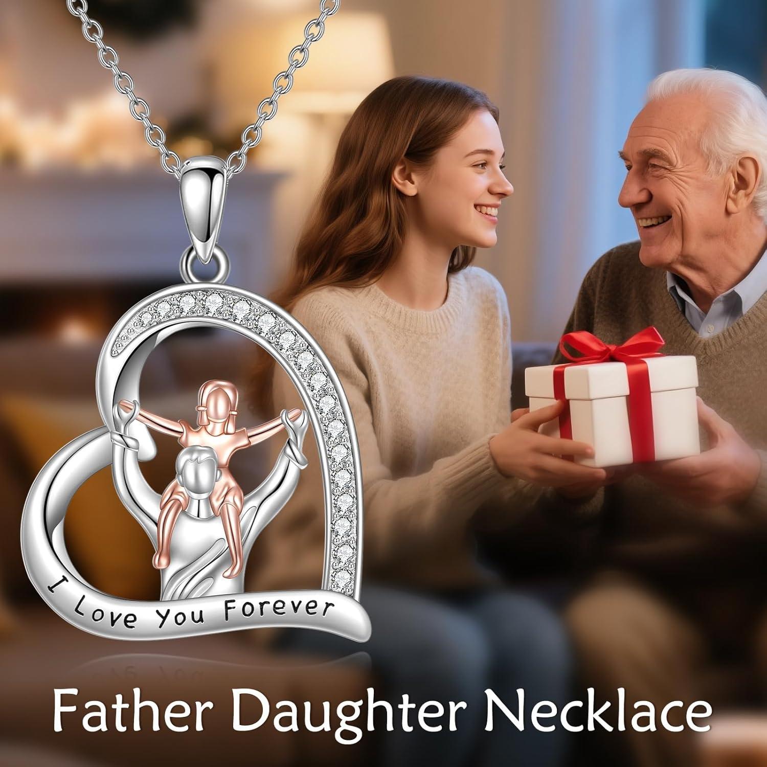 image:imageYFN Daughter Gifts from Dad 925 Sterling Silver Daughters Heart Necklace Birthday ChristmasSilverDaughter Necklace Gifts