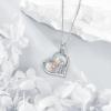 YFN Daughter Gifts from Dad 925 Sterling Silver Daughters Heart Necklace Birthday Christmas(Father Daughter Necklace)