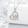 YFN Daughter Gifts from Dad 925 Sterling Silver Daughters Heart Necklace Birthday Christmas(Father Daughter Necklace)