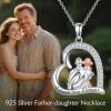 YFN Daughter Gifts from Dad 925 Sterling Silver Daughters Heart Necklace Birthday Christmas(Silver-Daughter Necklace)
